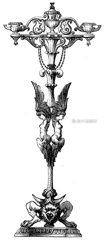 装饰烛台|古董设计插图